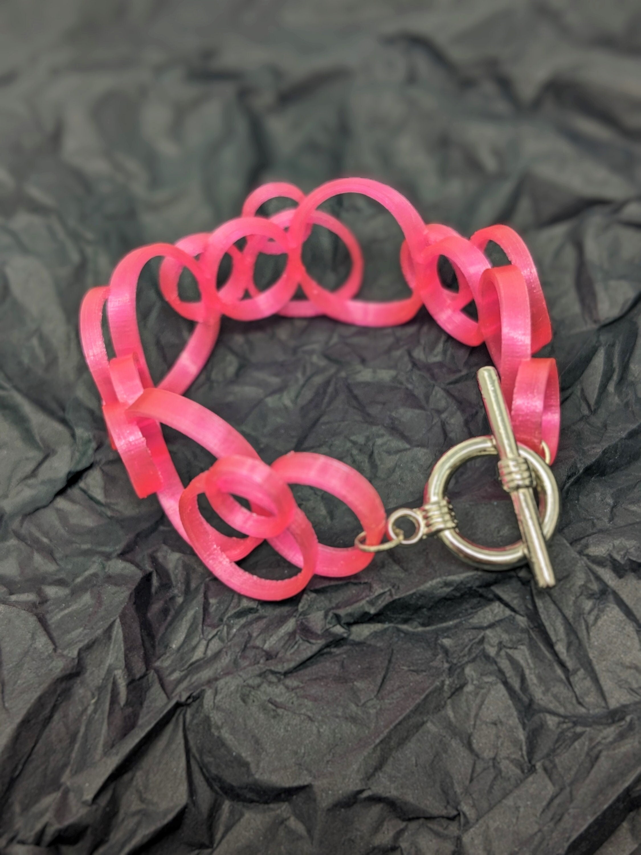 Neon Bubble Cuff Bracelet--3D Printed Architectural Stacked Circles--Lightweight Fluorescent Cyber Mod Bracelet--Neon Festival Bubbles Cuff