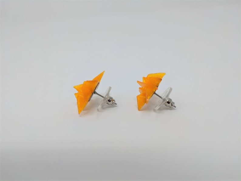 Fluorescent 3D Printed Stud Earrings--Neon Starburst--Geometric Jewelry--Contemporary Mod Earrings--Bright Colors--Lightweight Earrings