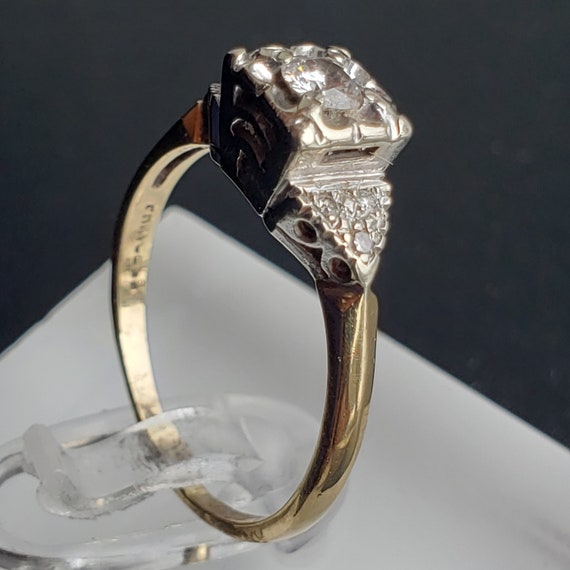 Vintage Retro Engagement Ring / 1940s Engagement … - image 4