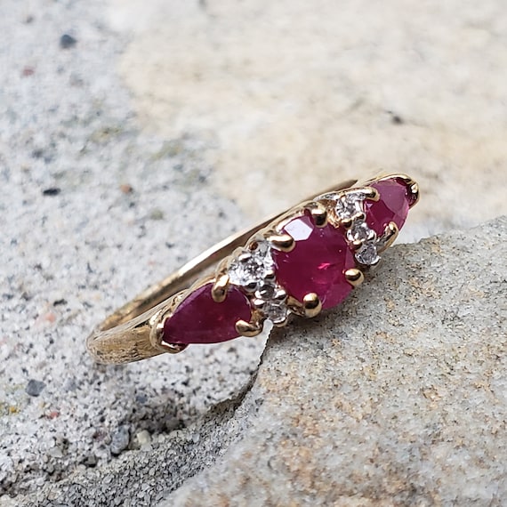 Ruby Ring / Ruby Three Stone Past Present and Fut… - image 10