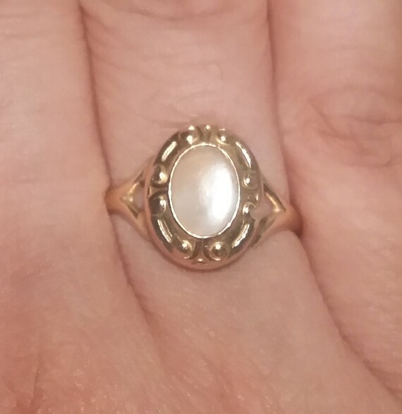 Vintage Moonstone Ring / White Flash Moonstone Rin