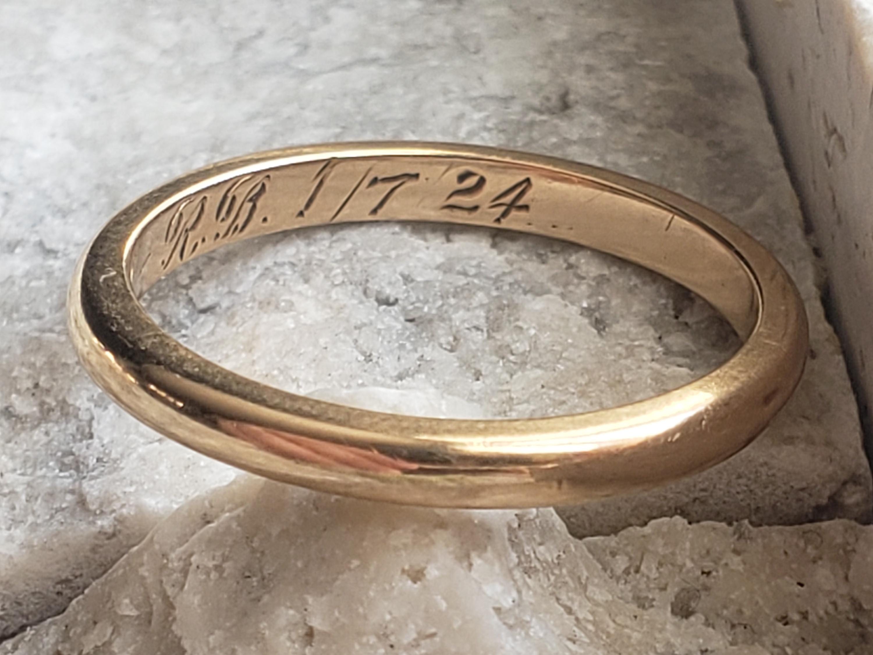 Bague Jonc XXL Alliance Or Rose 18k - Style Vintage Stacker Circa 1920 - Taille 72 - Occasion à Restaurer