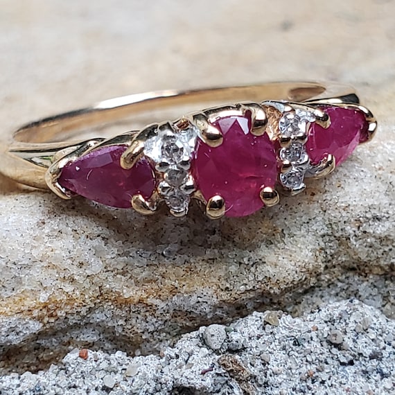 Ruby Ring / Ruby Three Stone Past Present and Fut… - image 9