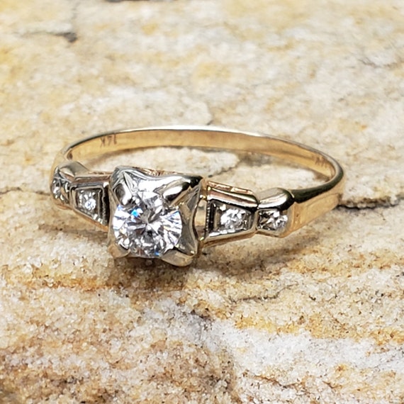 Art Deco Engagement Ring / Art Deco Diamond Ring … - image 4
