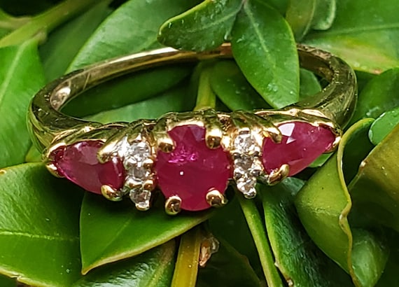 Ruby Ring / Ruby Three Stone Past Present and Fut… - image 8