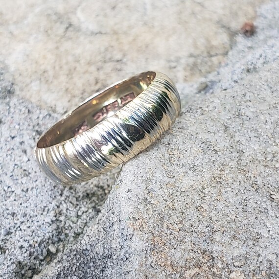 Gold Patterned Band / Two Tone Patterned Wedding … - image 6