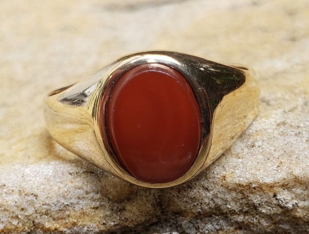 Mens carnelian signet ring sale