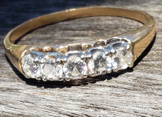 Gorgeous Five Stone Diamond Band Vintage Diamond Anniversary