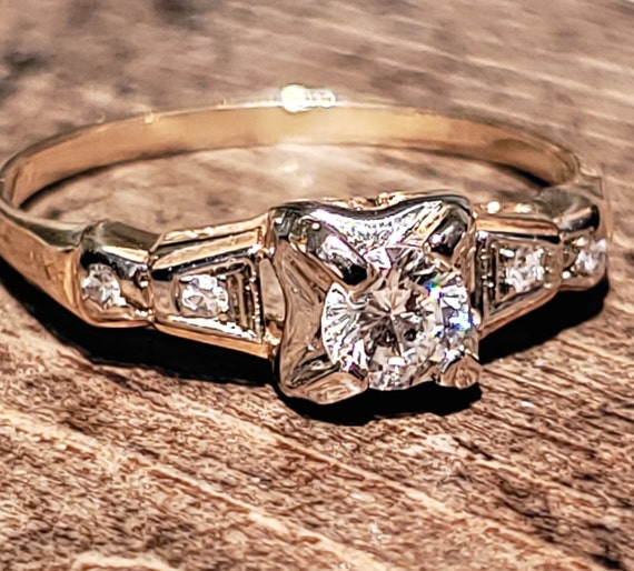 Art Deco Engagement Ring / Art Deco Diamond Ring … - image 2
