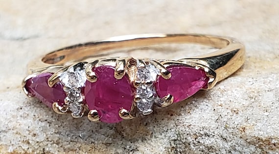 Ruby Ring / Ruby Three Stone Past Present and Fut… - image 3