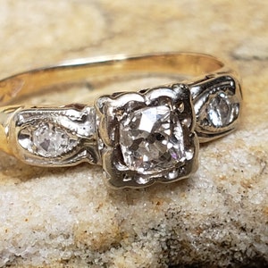 Reserved for Kym S.- Layaway plan - Pymt 4 of 6- Art Deco Diamond Engagement Ring / Old European Cut Diamond Engagement Ring