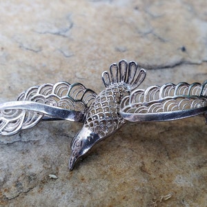 Sterling Silver Bird Brooch / Filigree Sterling Silver Seagull Statement Brooch / Statement Silver Brooch