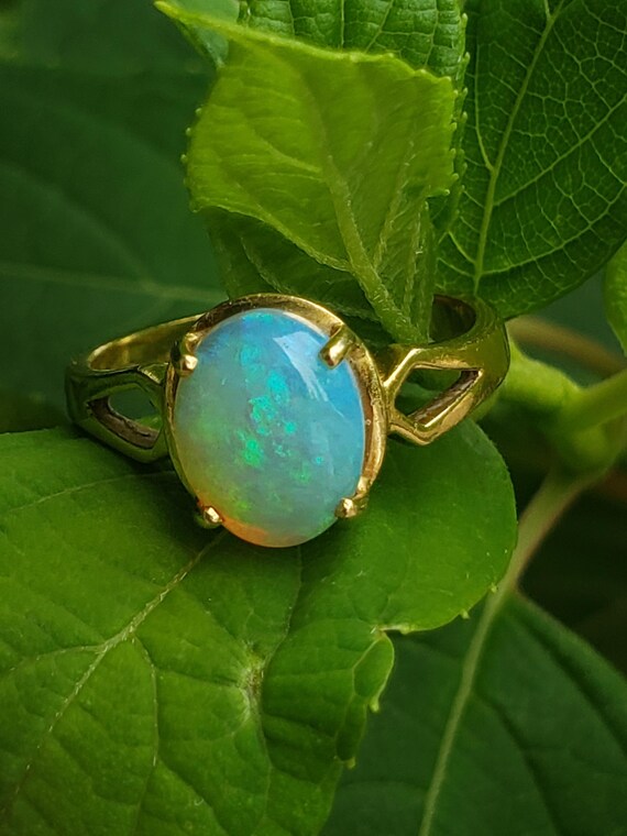 Opal Ring / October Birthstone / Solid Natural Op… - image 10