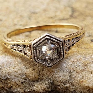 Spectacular Diamond Edwardian / Art Deco Engagement Ring / Old European Cut Diamond