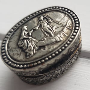 Silver Plate pill box / Gold Wash Interior