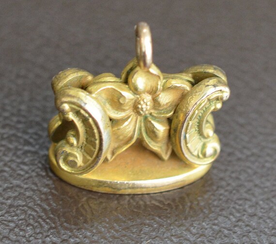 Engraved Art Nouveau Watch Fob / Gold Filled Watch
