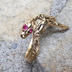 Snake Ring / Serpent Ring / Synthetic Ruby Snake Ring / Serpent Ring image 10