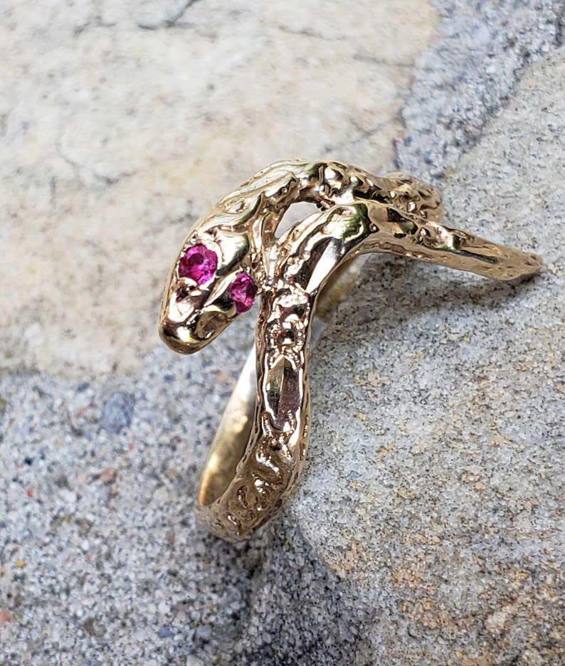 Snake Ring / Serpent Ring / Synthetic Ruby Snake Ring / Serpent Ring image 10