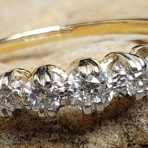 Edwardian and Early Deco Diamond Half Hoop / Art Deco Diamond Band / Old European Cut Diamond Ring