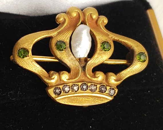 Crown Watch Brooch / Ladies Crown Watch Pin with P