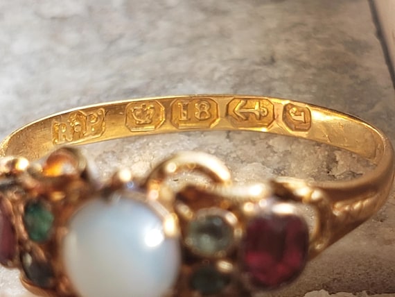 Victorian Opal, Emerald and Ruby Ring - image 3