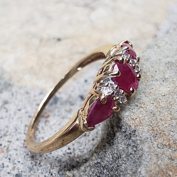 Ruby Ring / Ruby Three Stone Past Present and Fut… - image 5