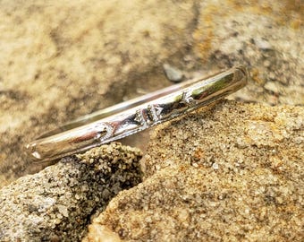 Art Deco Platinum Patterned Wedding Band / Size 9 Platinum Thin Wedding Band