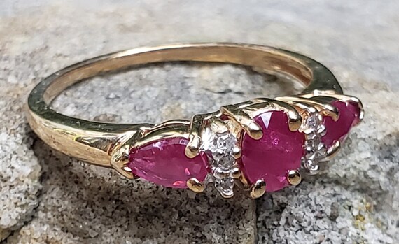 Ruby Ring / Ruby Three Stone Past Present and Fut… - image 4