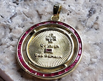 French Romantic Quote Pendant "+ Qu'HIER - Que Demain" | Gold Tone Love Jewelry | CZ Accent Charm