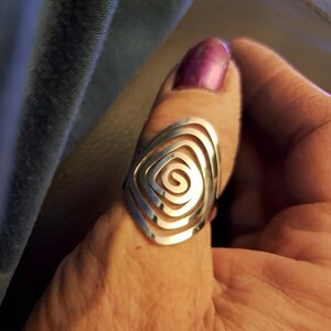 Swirl Ring - Adjustable Spiral Silver Ring, Braided Wrap Geometric Ring, Minimalist Open Band, Cute Gift for Women, Wife, Girlfriend Jewelry