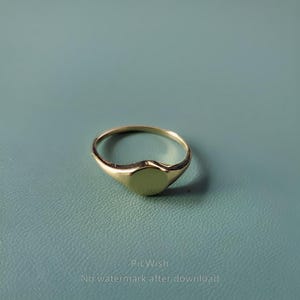 Signet Ring | Gold Vermeil & Sterling Silver Band | Minimalist Plain Round Signet Ring | Stackable Silver Jewelry | Gift for Him
