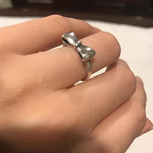 Sterling Silver Bow Ring: Dainty Boho Knot Ring