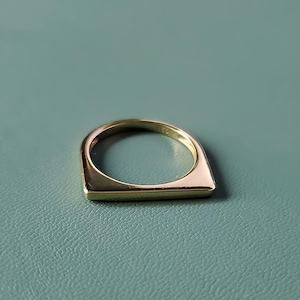 Bar Silver Ring | Modern Geometric Statement Ring | Thick Square Line Ring | Unisex Everyday Ring | 925 Sterling Silver or 14K Gold Plated