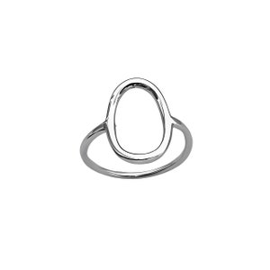 Großer offener ovaler Ring, Kreisring, Boho Ring, Silberring, Halo Ring, Oval Karma Ring, minimalistischer Oval Ring, Sterling Silber Oval Ring Geschenk
