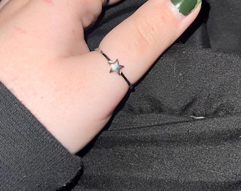 Handmade Sterling Silver Star Ring: Dainty Celestial Jewelry