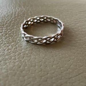 4MM Celtic Knot Wedding Band for Women - S925 Sterling Silver Eternity Ring, Braided Wedding Ring, Unique Silver Promise Ring Handmade