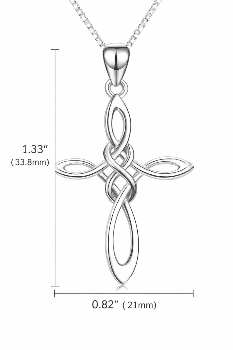 Celtic Knot Cross Necklace Sterling Silver 925, Infinity Cross Pendant ...