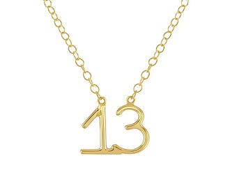 Lucky Number Necklace, Elegant Special Number Necklace, Gold Number Pendant, Personalized Jewelry, Number Charm Necklace, Lucky NUM