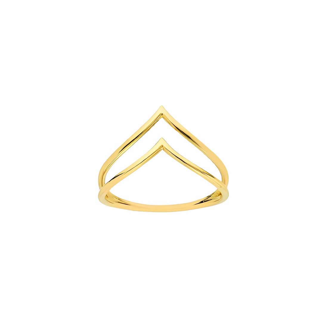 925 Silver Chevron Ring - Double V Ring Stacking Ring - Midi Ring ...