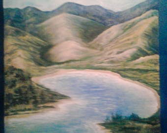 Land of Mountains: Original Painting, Landscape Painting, Acrylic Painting