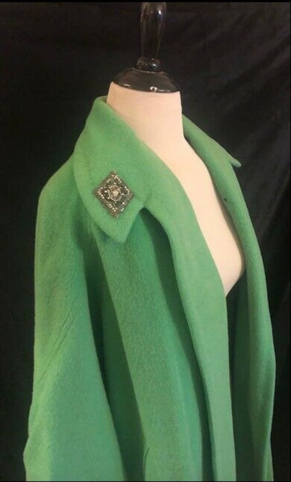1950's Green Wool Swing Princess Coat
