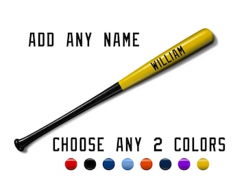 34 inch Baseball bat add any name choose any 2 colors