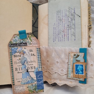 Miss Oddity handmade junk journal, upcycled children&#39;s book, hand crafted journal, vintage book scrapbook, antique book, old ephemera,