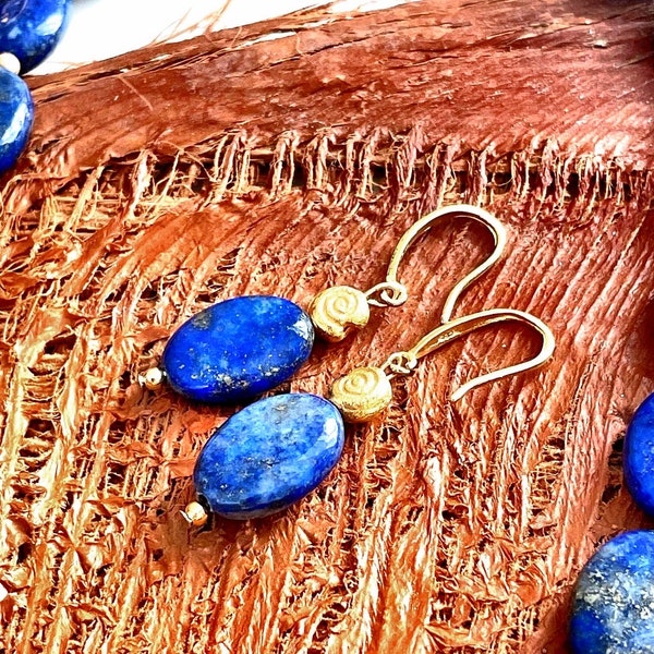 Lapis lazuli Ohrringe handgefertigter Schmuck für den täglichen Gebrauch| What to do here| Eleganter blauer Stein Schmuck | AA Perlen