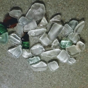 33 Lake Michigan Beach-glasstukken: flessenhalzen/lippen