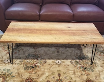 Reclaimed wood coffee table, Hairpin leg, Wood Table, industrial modern, Modern Rustic Table