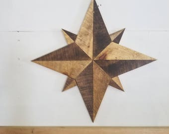 Wooden compass rose, Rustic wall art, Reclaimed wood