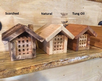 Handmade rustic bee house hotel,garden,greatcraft for kids,gift for her,Aunt,Mom,Sister,Masonbee,paintable, Garden, balcony. enviroment, bee