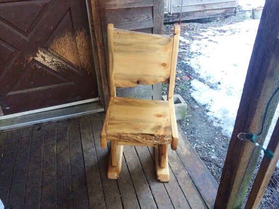 Pine Chair Live Edge Rustic Handmade Beetle Kill Stool Etsy