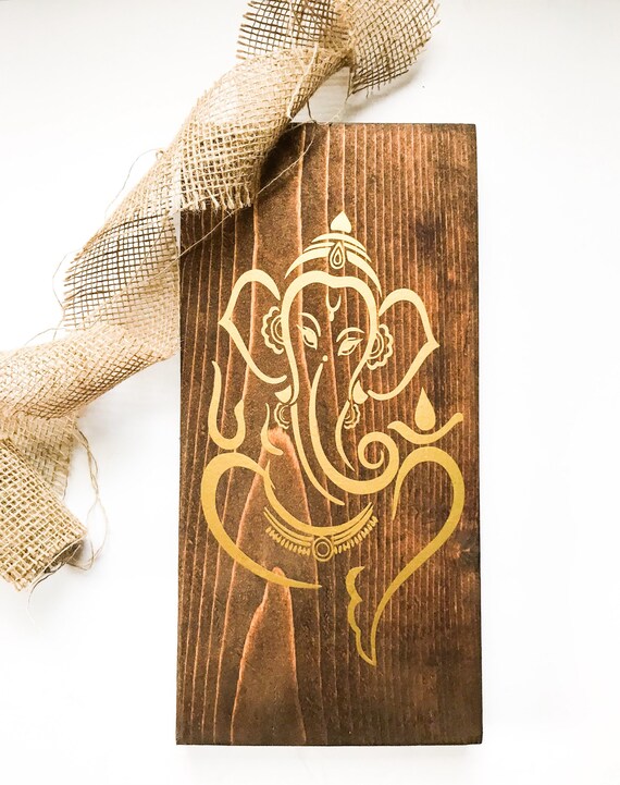 Ganesha Ganesh Lord Ganesha Wooden Wall Art Elephant God Zen Etsy